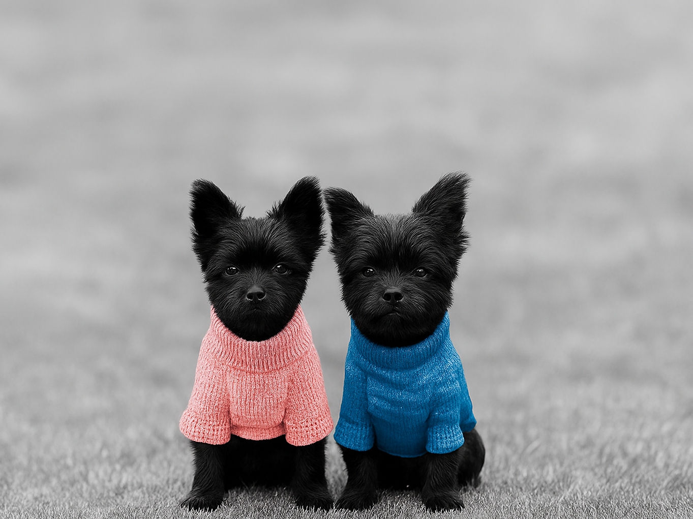 Two dogs outdoors
