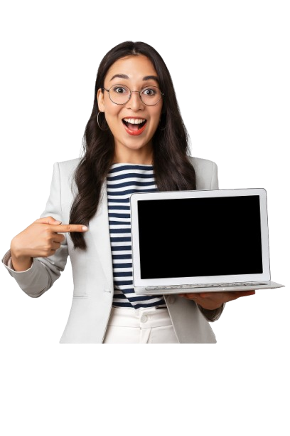 Student holding laptop