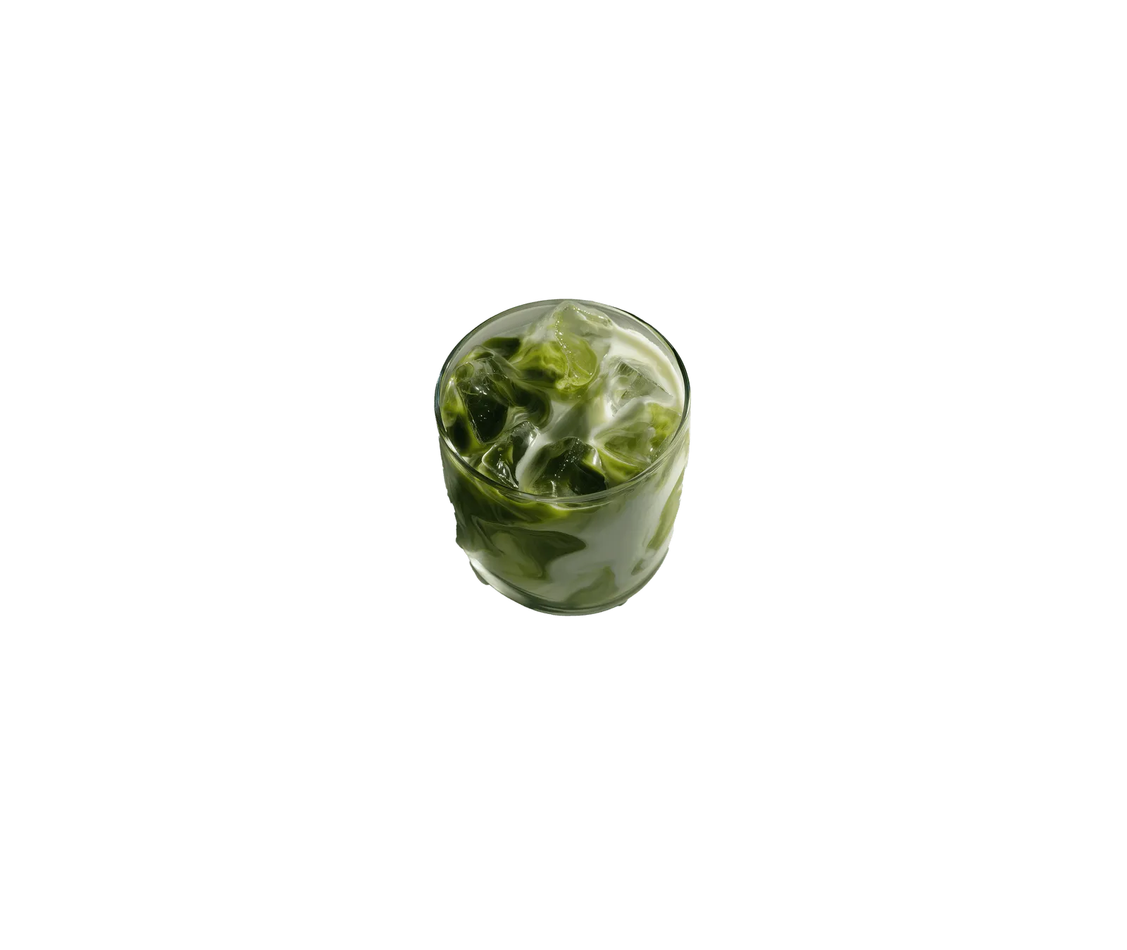 Iced matcha glass